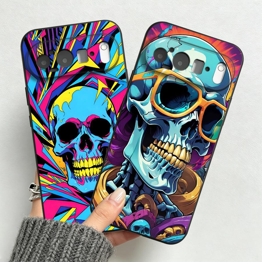 Google Pixel 9 Pro - เคสโทรศัพท์ลายศีรษะสไตล์นีออนป๊อปอาร์ตสำหรับ Google Pixel 10A 6a 7a
