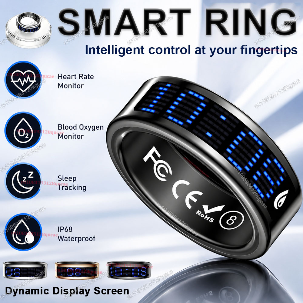 Smart Ring Health - แหวนอัจฉริยะพร้อมหน้าจอสัมผัส แจ้งเตือนการโทรเข้า นับจำนวนรอบการสวดมนต์ ตัวจัดการสุขภาพ กันน้ำ รองรับโหมดกีฬาหลากหลาย