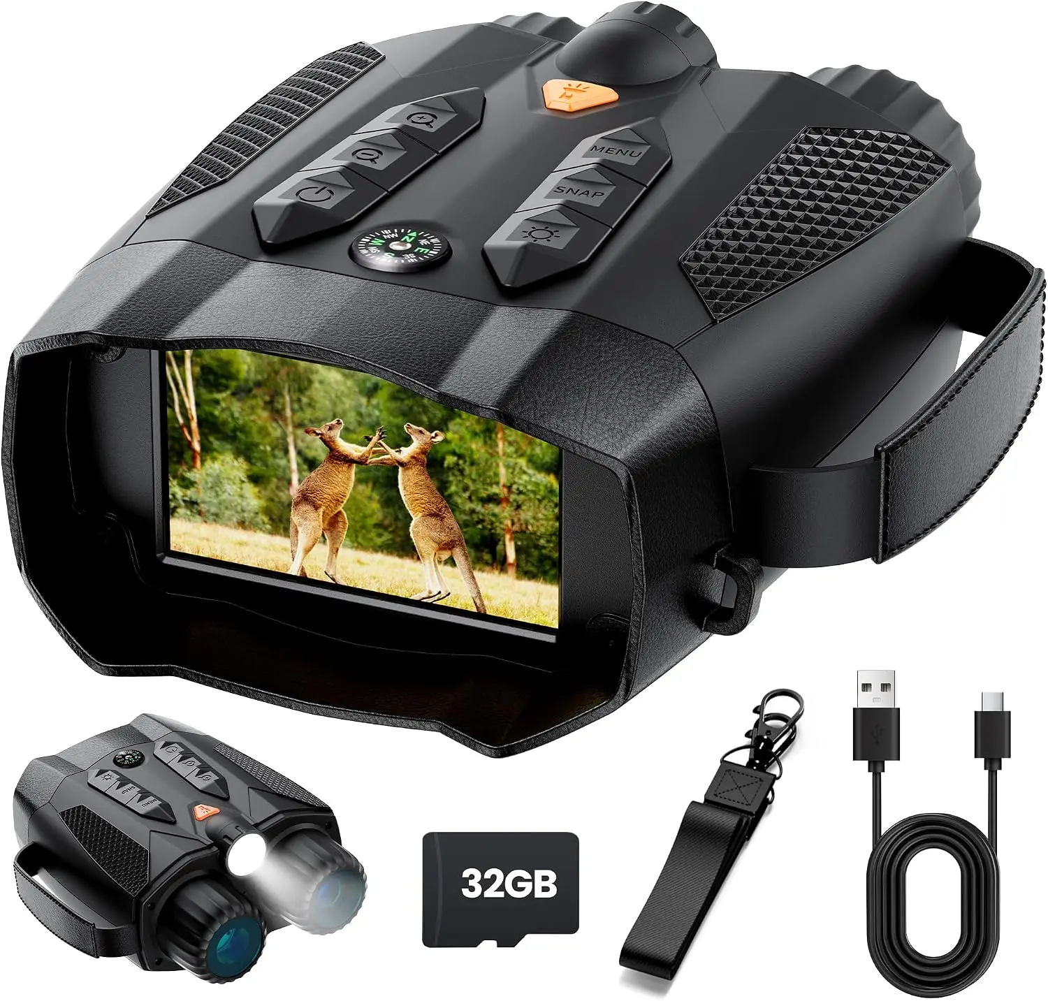 Cool Electronics Gadgets For Men - แว่นตาอินฟราเรดสำหรับผู้ใหญ่ 4K: กล้องส่องทางไกลแบบยุทธวิธีพร้อมกล้อง - แว่นตาอินฟราเรดสำหรับนักล่า -