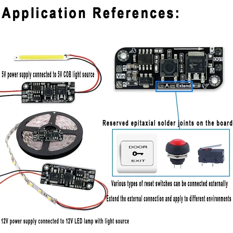 Electronics & Gadgets Starting With D - โมดูลปุ่มควบคุมการหรี่แสงแบบไมโคร บอร์ดหรี่แสงแบบ Bistable สวิตช์อิเล็กทรอนิกส์ โมดูลหรี่แสงหลอดไฟ แรงดันคงที่